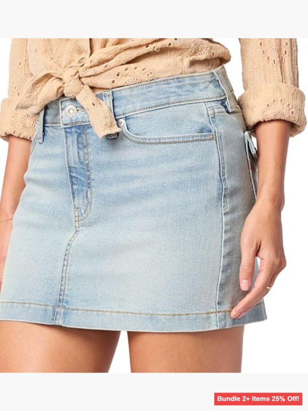 Plus Size Denim Skirt Mid Rise Slim Fit Casual Mini Skirt